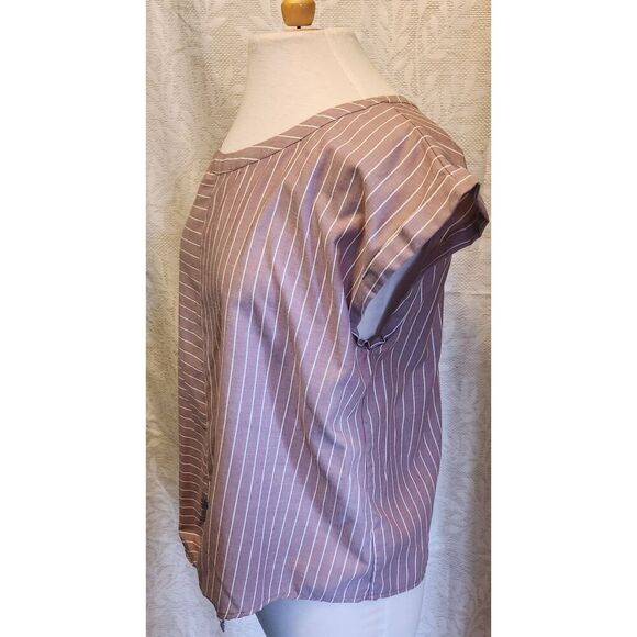 +11 MAURICES mauve striped waist length top - Picture 8 of 10